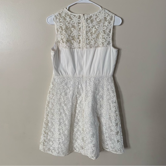 Calvin Klein floral organza lace shift dress ivory size 8 - Picture 3 of 9